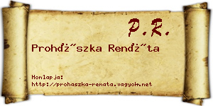 Prohászka Renáta névjegykártya