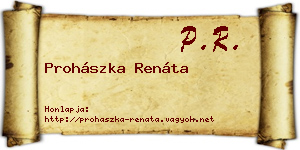 Prohászka Renáta névjegykártya
