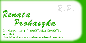 renata prohaszka business card